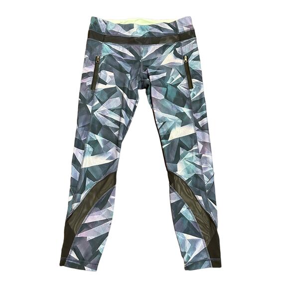 Lululemon Womens leggings blue purple green abstract pockets Size 8 - Picture 5 of 7